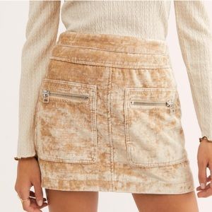Free People Tan Mini Skirt